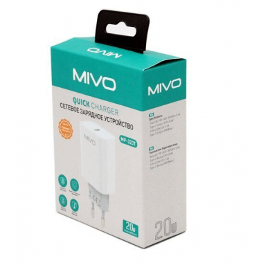 Сетевое зарядное устройство Type-C 20W QC3.0 MIVO MP-323T